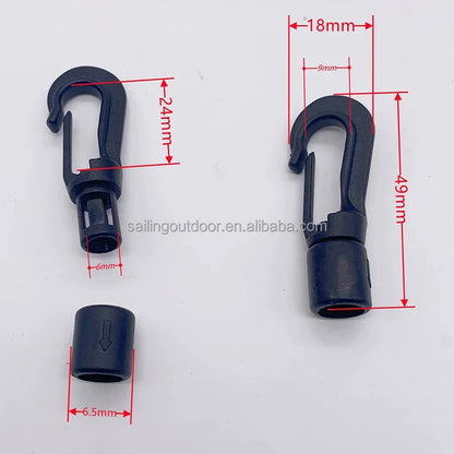 4mm Elastic Bungee Cord Lock Hooks