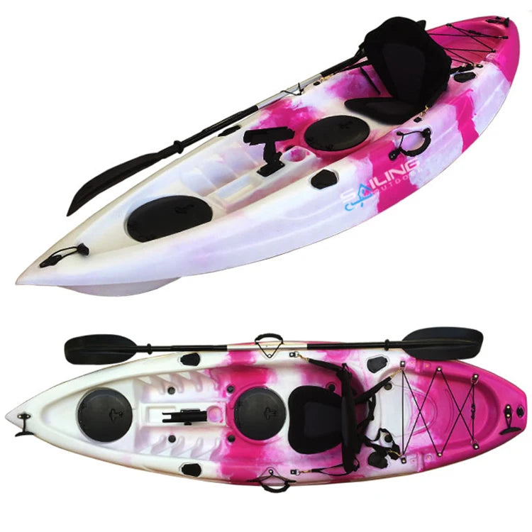 Wholesale 9 ft Fishing Kayaks  Sea Sport Small Plastic Boat Rotomold Canoe For Sale