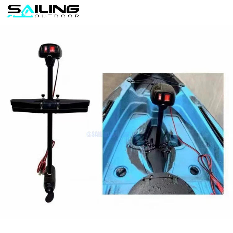 Kayak Motor With Fixing Parts For Penguin Pedal Fishing Boat With Motors Electric Hand Control Electric Thruster With Propeller