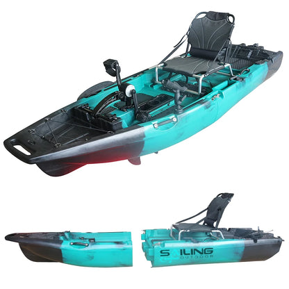 10ft Propeller Ocean Pedal Drive Kayak Modular 1-Person HDPE Sea Live Fish Storage Kayaks for Fishing LLDPE Hull Material Rivers