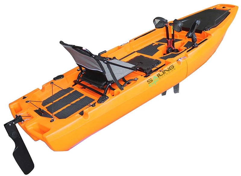 2 Section One Person Modular Fishing Kayak With Fin Drive Chair Rod Holder Paddle For Sale