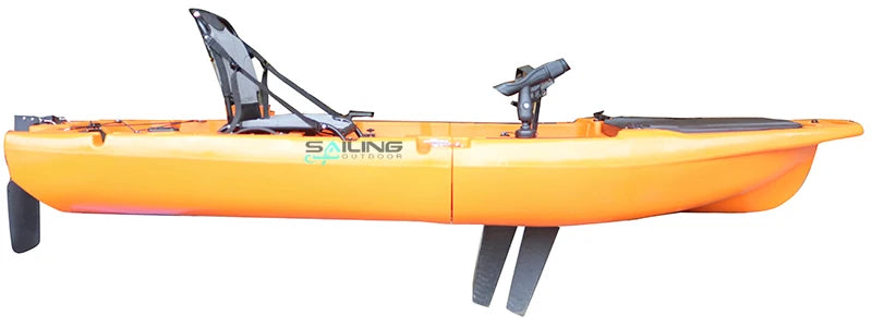 2 Section One Person Modular Fishing Kayak With Fin Drive Chair Rod Holder Paddle For Sale