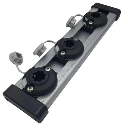 Multi-functional aluminium 3 socket base bracket to install rod holder go pro fish founder cell phone marine kayak accessories