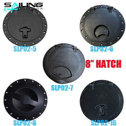 Waterproof Kayak Boat Equipment 6 Inch 8 Inch Black Circular Slip Inspection Hatch Storage Cover with hand knob