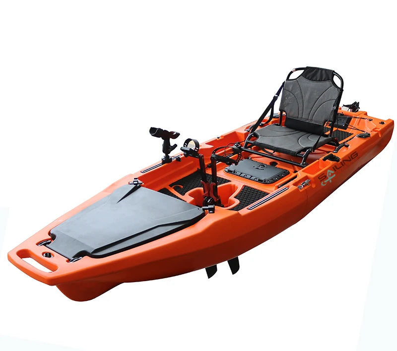 2 Section One Person Modular Fishing Kayak With Fin Drive Chair Rod Holder Paddle For Sale