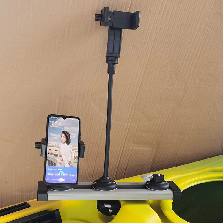 Multi-functional aluminium 3 socket base bracket to install rod holder go pro fish founder cell phone marine kayak accessories