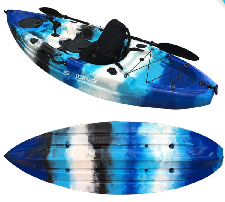 Wholesale 9 ft Fishing Kayaks  Sea Sport Small Plastic Boat Rotomold Canoe For Sale