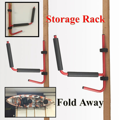 Kayak Wall Mount Storage Rack Ladder Surfboard Canoe Steel Folding Hanger Accessories For Sale