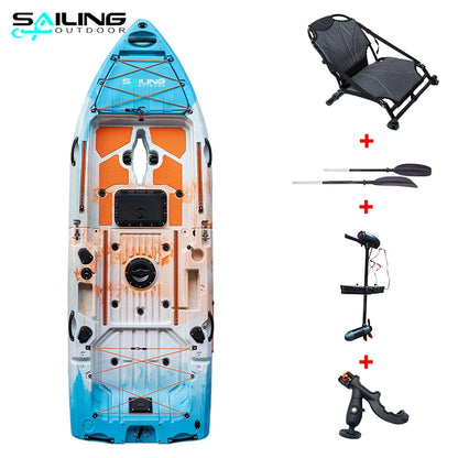 2025 New 11ft Single-Seating Plastic Kayak with Pedal Drive 2 Modular Detachable Sections easy assembly Popular boat for Fishing